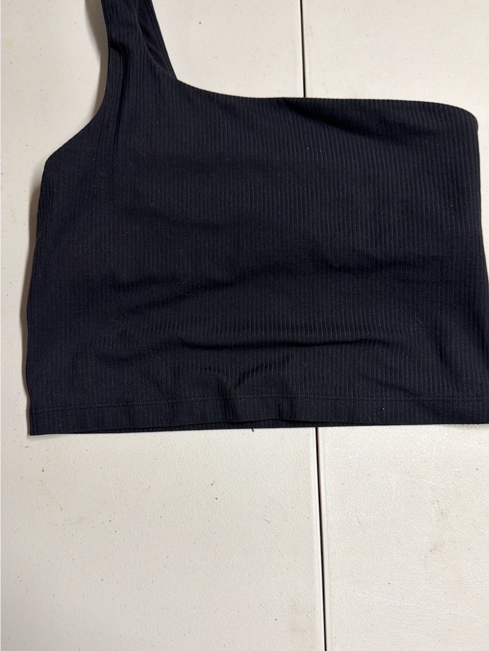 Lululemon One-Shoulder Ribbed Crop Top - Black